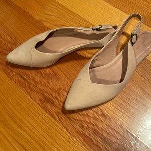 Nude sling back flats